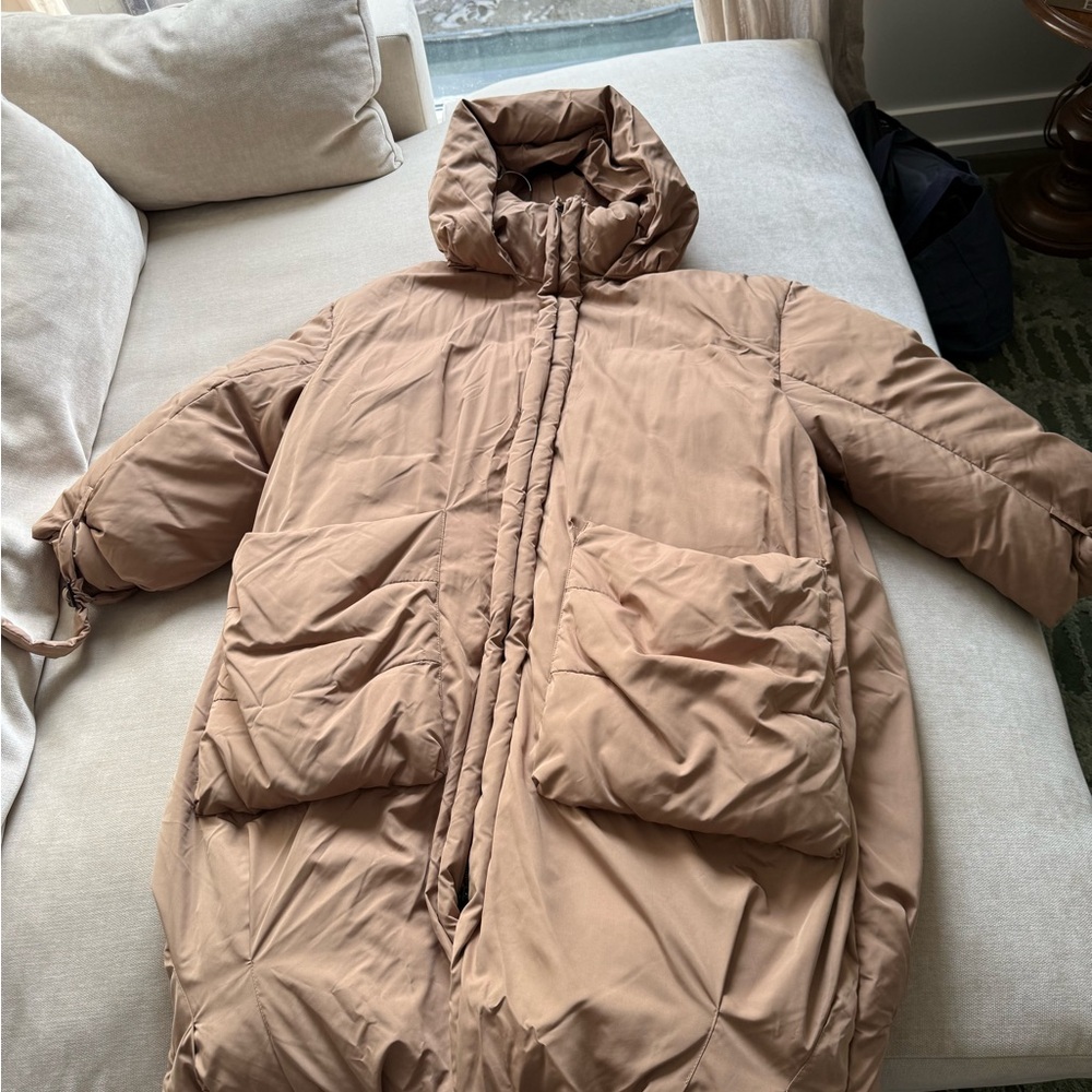 INTENTIONALLY BLANK Tan Puffer Jacket